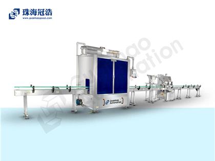 自動16頭醫(yī)用鹽水防腐灌裝、旋蓋生產(chǎn)線